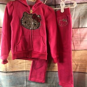 Hello Kitty Hoodie Sweatsuit Set Girls 3T